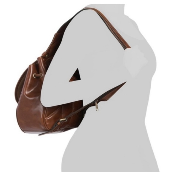 Patricia Nash - Quilted Oil Waxed Leather Itala Saddle Sling Bag - Brown - Picture 9 of 12